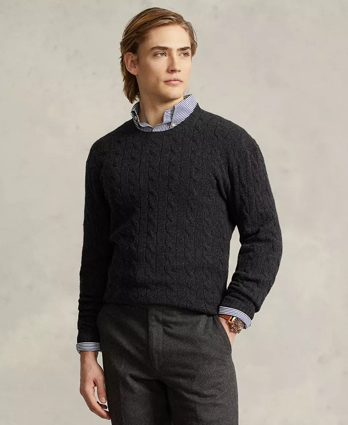 Men'S Wool-Cashmere Cable-Knit Sweater