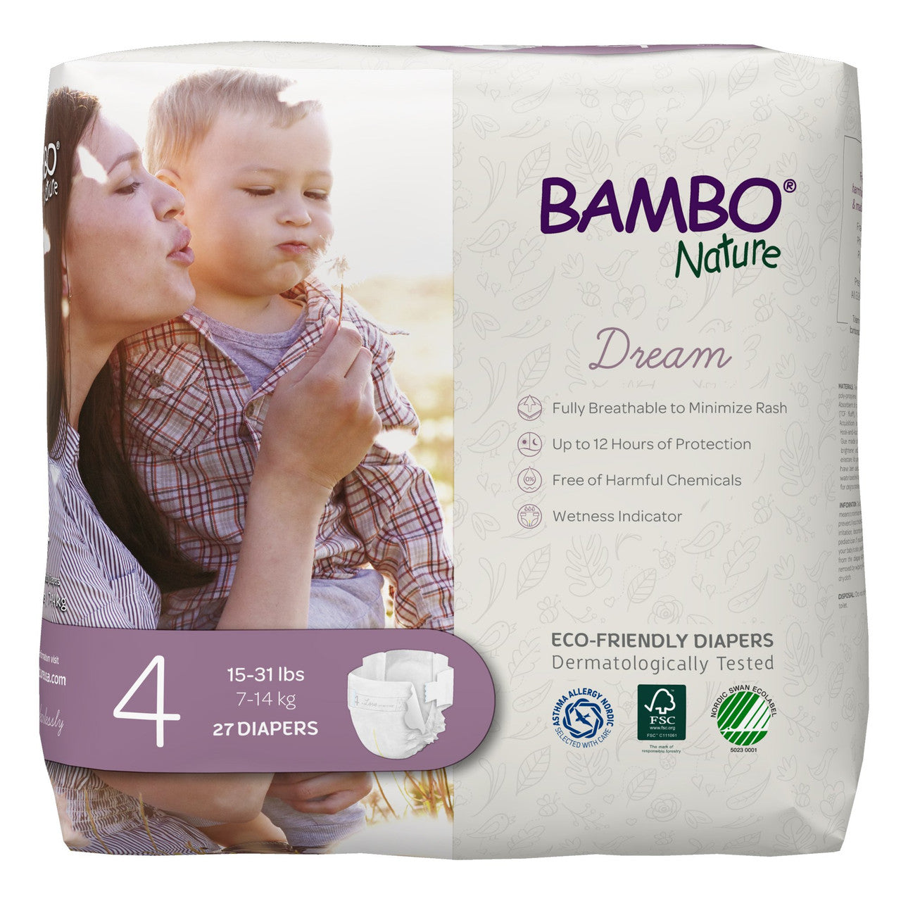 BMBNAT DIAPERS SIZE 4 ( 6 X 27 OZ )