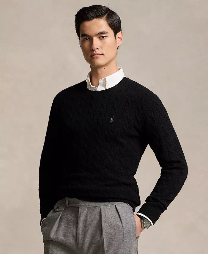 Men'S Wool-Cashmere Cable-Knit Sweater
