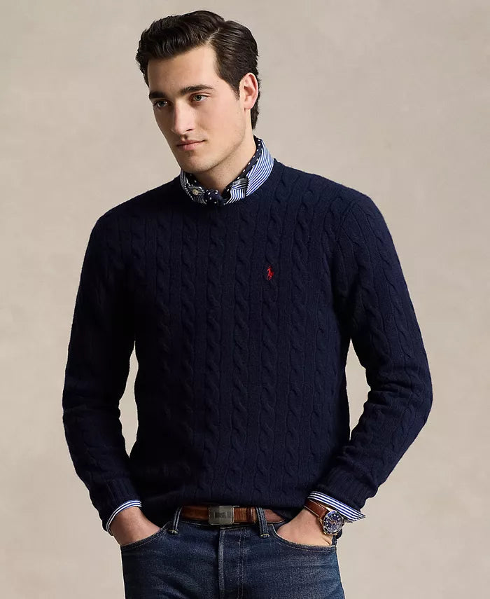 Men'S Wool-Cashmere Cable-Knit Sweater