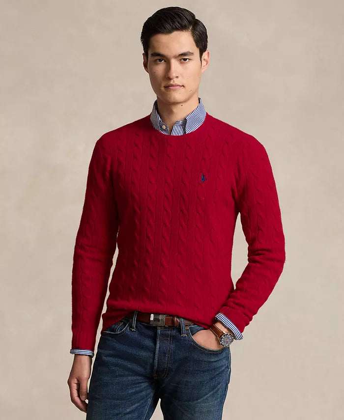 Men'S Wool-Cashmere Cable-Knit Sweater
