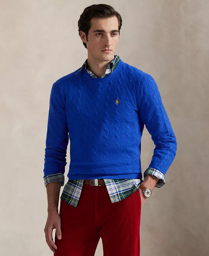 Men'S Wool-Cashmere Cable-Knit Sweater