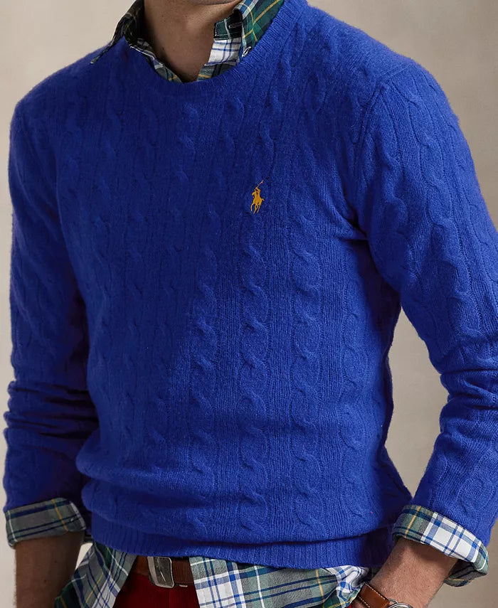 Men'S Wool-Cashmere Cable-Knit Sweater