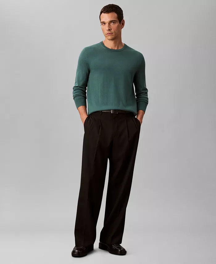 Men'S Merino Wool Blend Crewneck Sweater