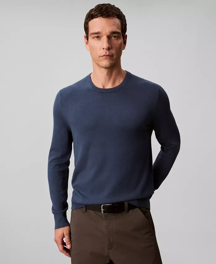 Men'S Merino Wool Blend Crewneck Sweater