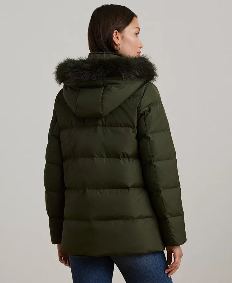 Women'S Faux-Fur Hooded Puffer Coat
